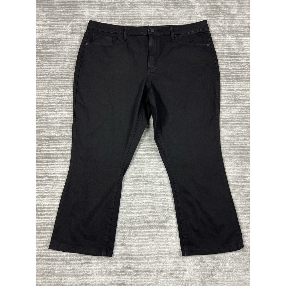 Universal Thread Jeans‎ Womens 18/34R Black Denim High Rise Kick Boot Cropped